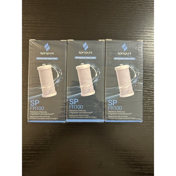 3 Pack SpiroPure SP-FR100 Kenmore Frigidaire WFCB WF1CB Water Filter Replacement - Picture 1 of 3